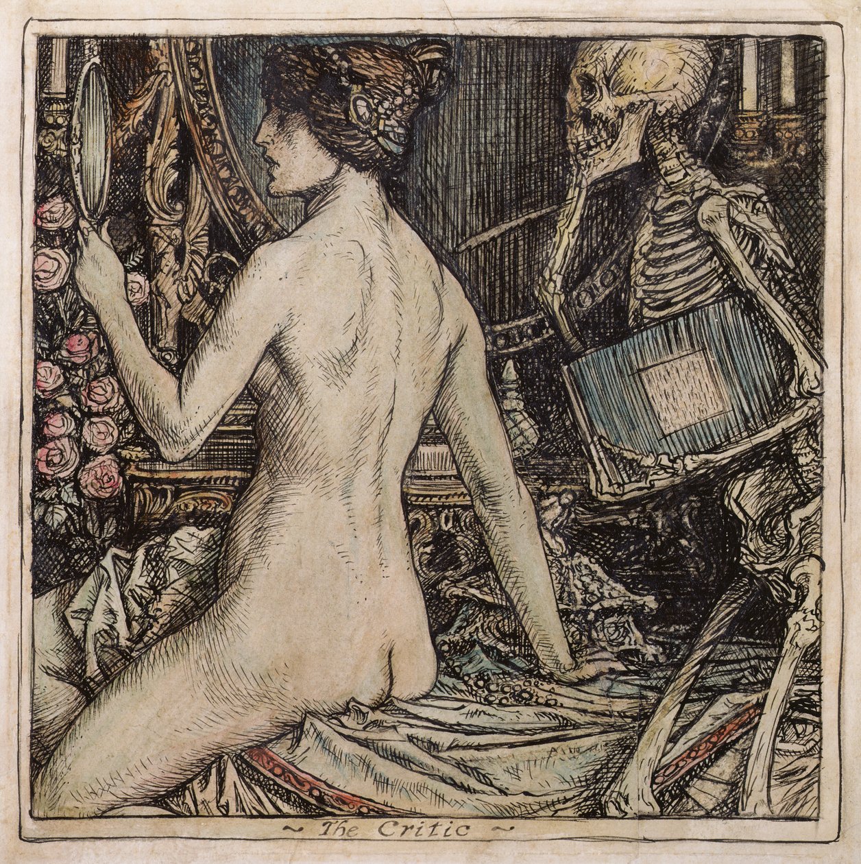 Il critico (inchiostro, matita e acquerello su carta) da Herbert Cole