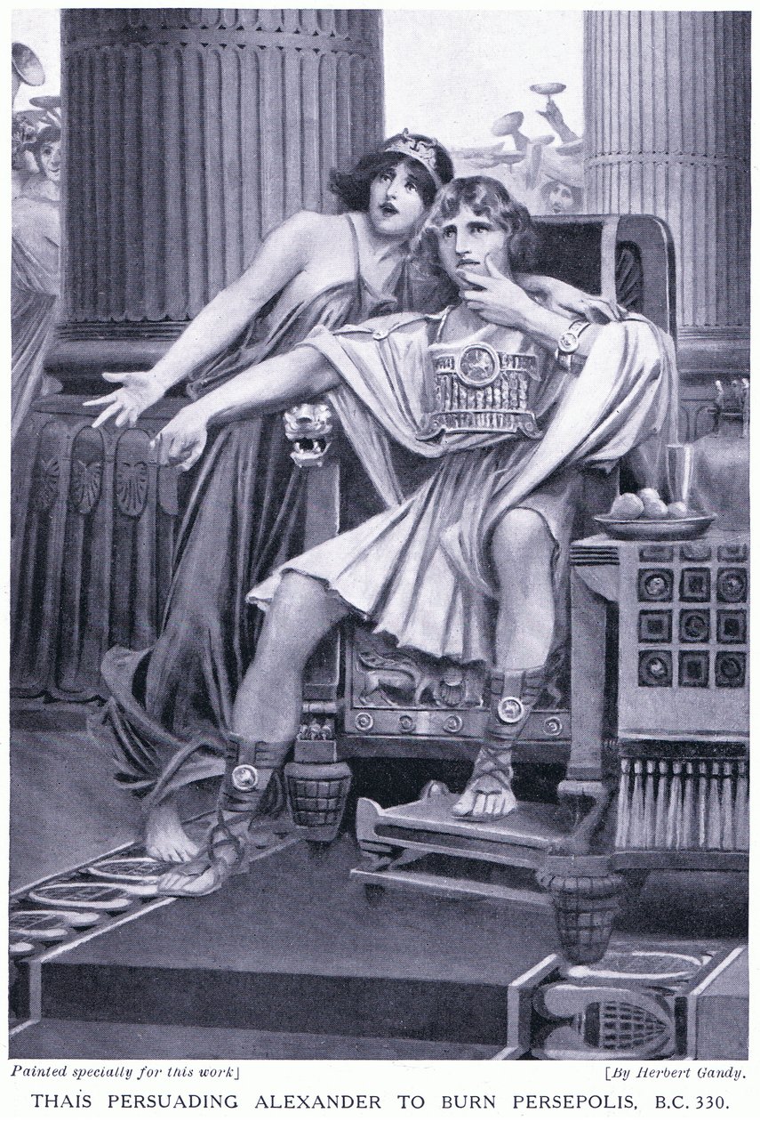 Tais persuade Alessandro a bruciare Persepoli 330 a.C. da Herbert Gandy