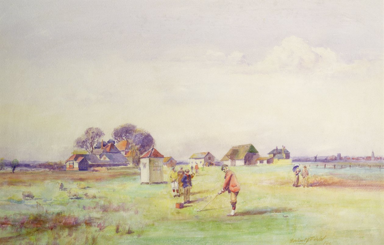 Il primo tee al Royal St. Georges, Sandwich, 1910 da Herbert John Finn