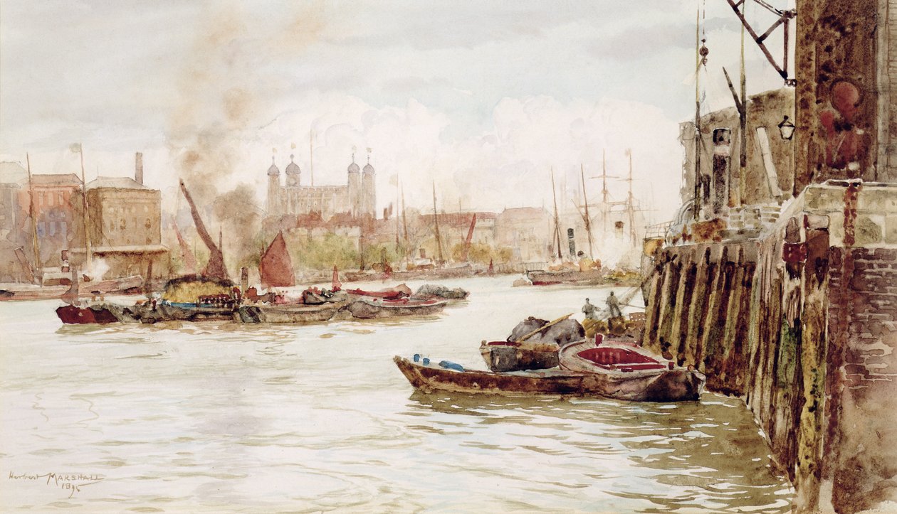 Porto di Londra: Upper Pool, 1896 da Herbert Menzies Marshall
