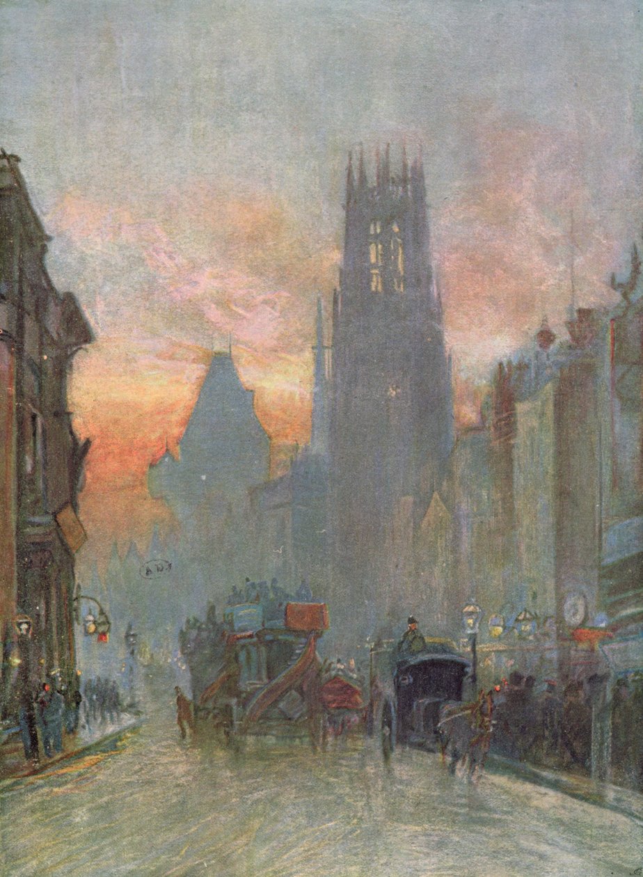 Vista su Fleet Street, Londra, fine XIX secolo da Herbert Menzies Marshall