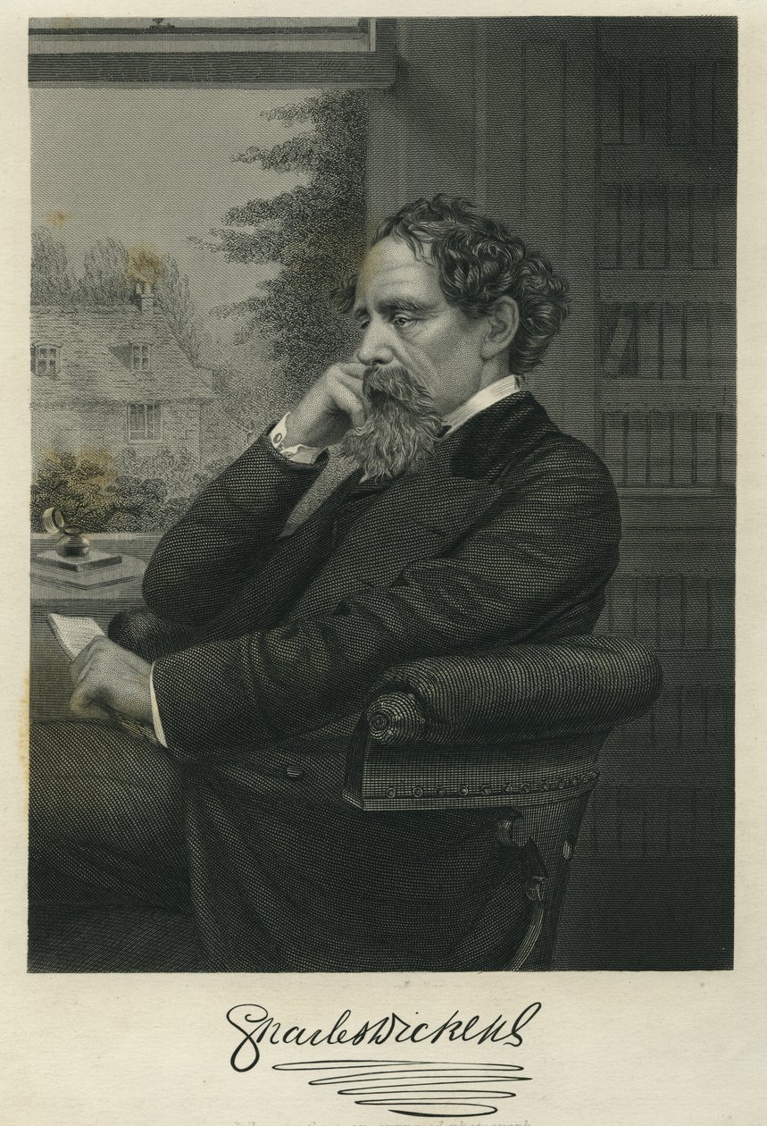Charles Dickens, ritratto da fotografia di Watkins da Herbert Watkins