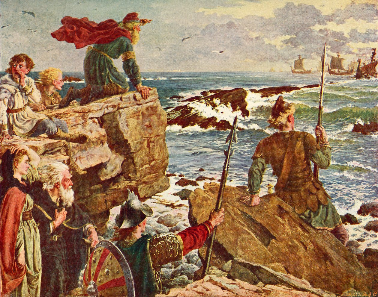 I danesi che navigano lungo il canale inglese c.877. Da Cassell