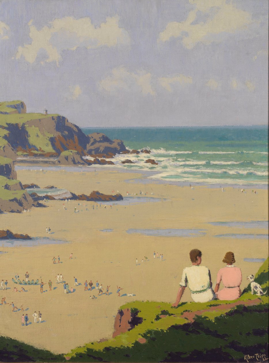 Summerleaze Beach (olio su tela) da Herbert Alker Tripp