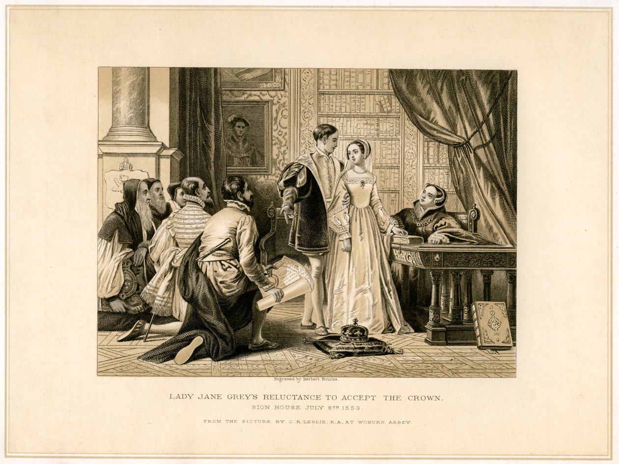 La riluttanza di Lady Jane Grey ad accettare la corona da Herbert Bourne