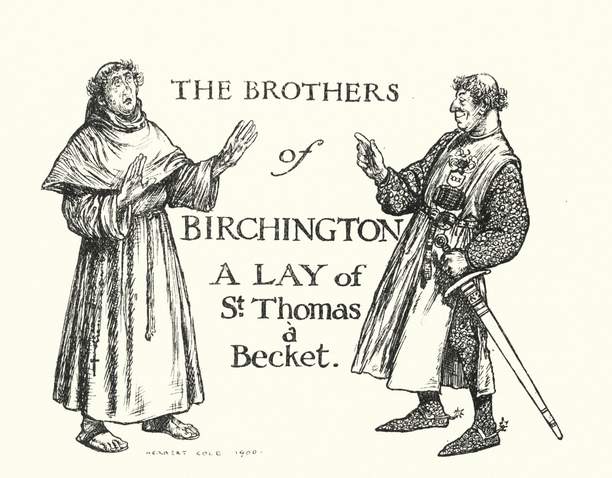 Leggende di Ingoldsby: I fratelli di Birchington, Un laico di San Tommaso, Un Becket (litografia) da Herbert Cole