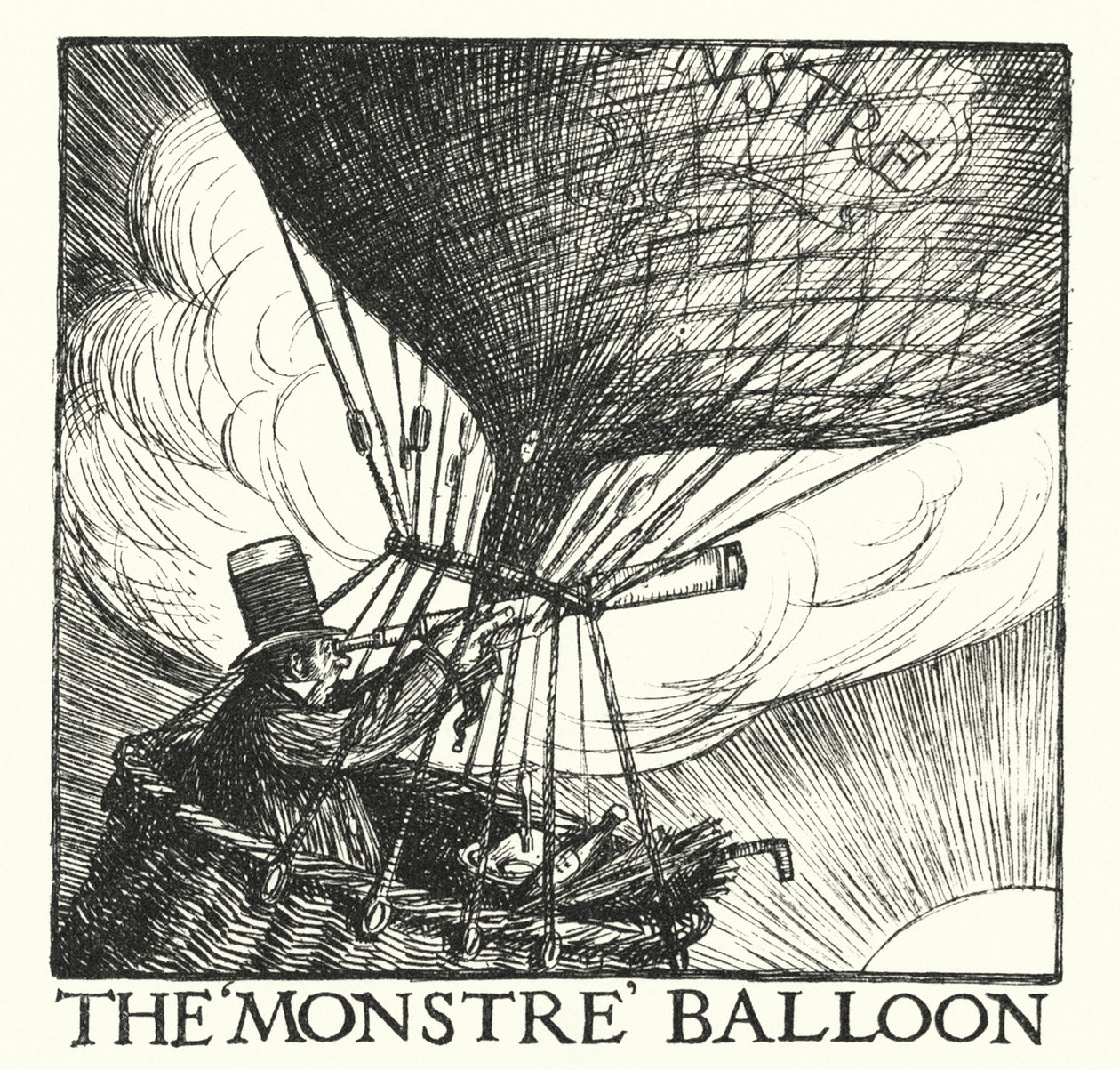 Leggende di Ingoldsby: Il palloncino "Monstre" (litografia) da Herbert Cole