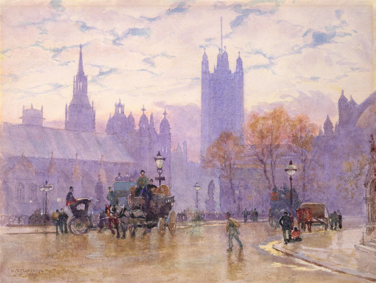 Mattina in Parliament Square, 1889 da Herbert Menzies Marshall