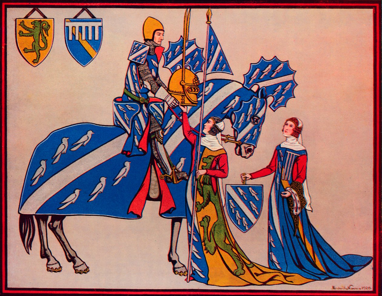 Sir Geoffrey Luttrell, Sua Moglie e Sua Nuora, c1340, 1926 da Herbert Norris
