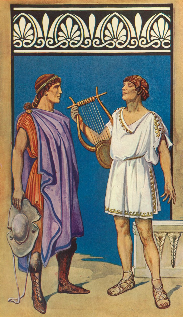Il Chitone Increspato e la Clamide a sinistra, Il Chitone a destra, 1924 da Herbert Norris