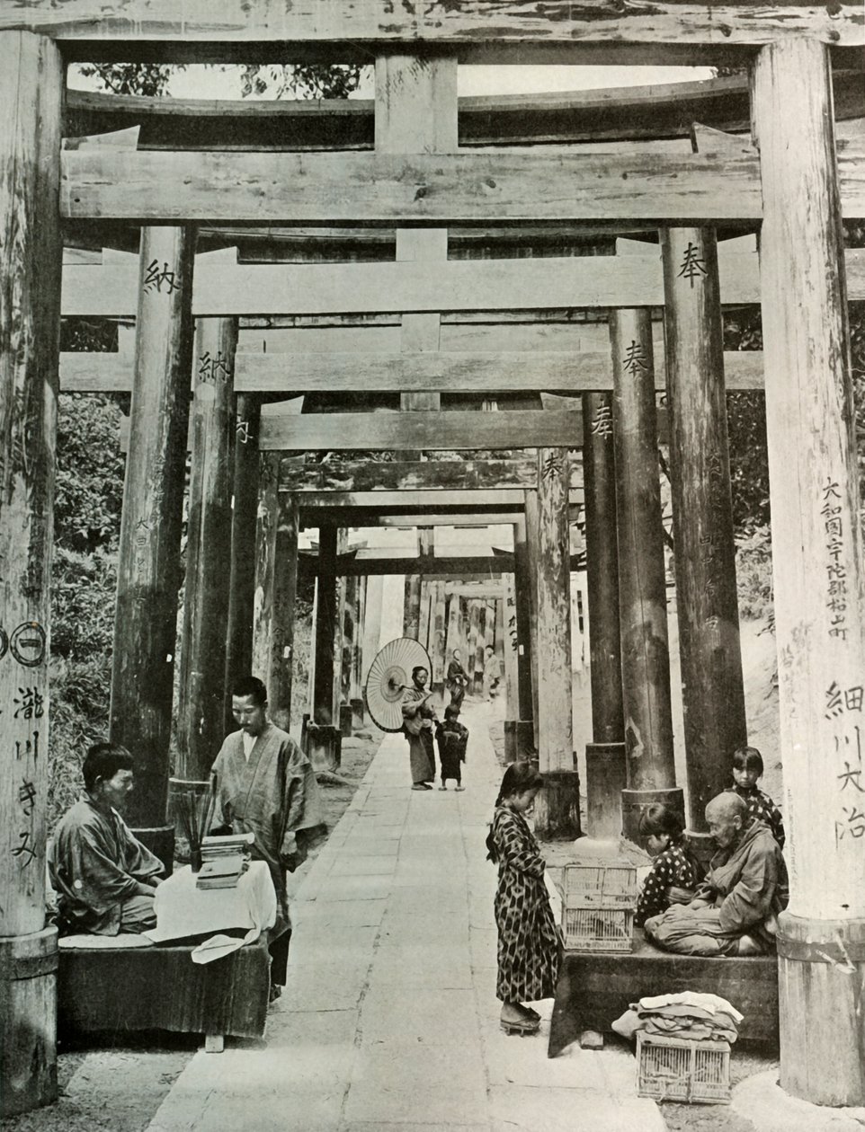 Un viale di Torii a Inari da Herbert Ponting