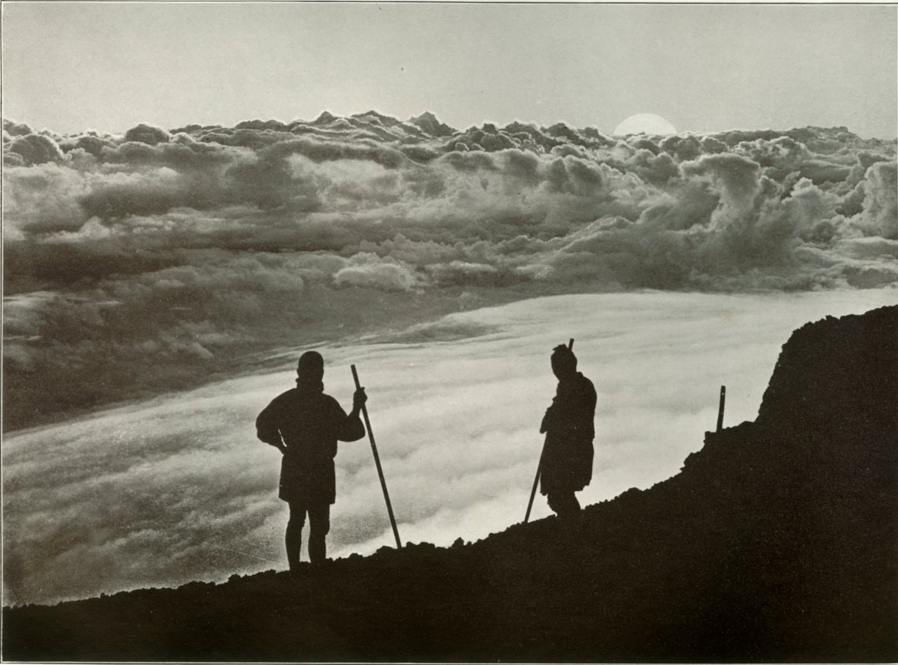Tramonto dalla cima del Fuji, 1910 da Herbert Ponting