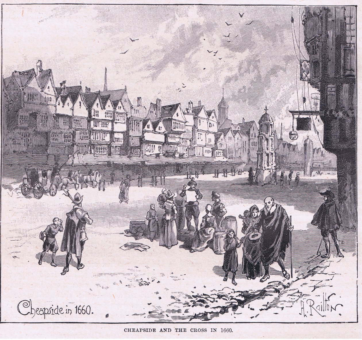 Cheapside AD 1660 da Herbert Railton