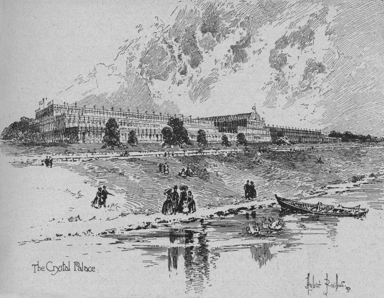 Il Crystal Palace a Hyde Park, Londra, 1851, 1891 da Herbert Railton
