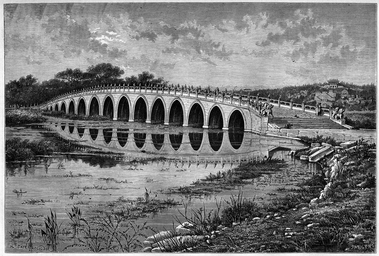 Ponte con 17 archi sul Lago Kunming al Palazzo d