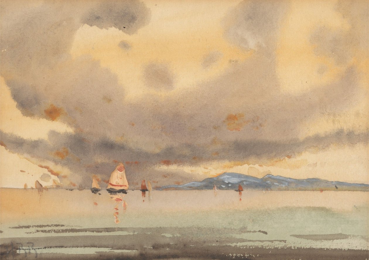 Le colline eugane viste dalla laguna — Bassa marea da Hercules Brabazon Brabazon