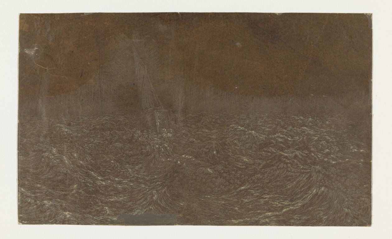 Nave in acque agitate da Hercules Segers