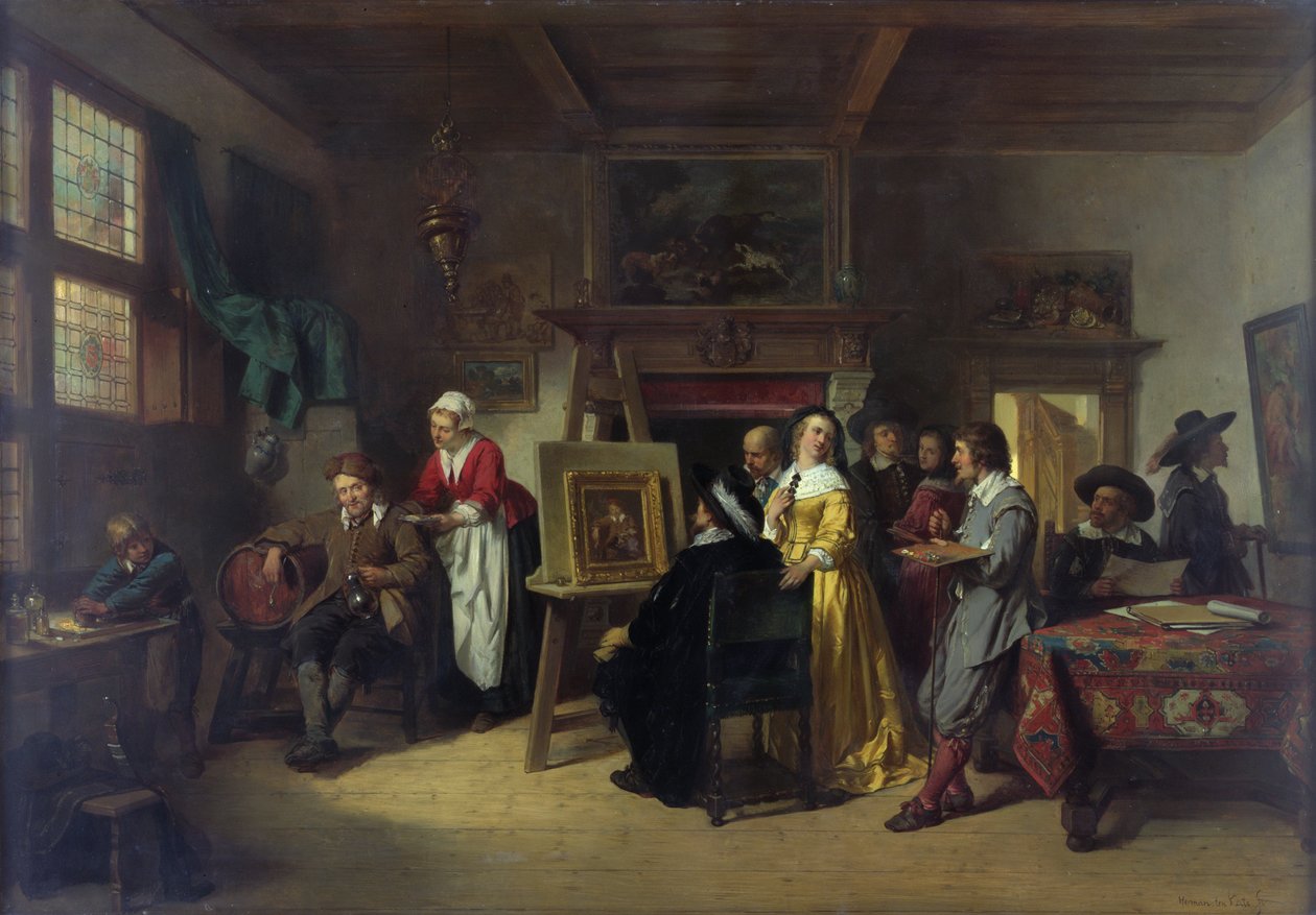 Rembrandt (1606-69) visita lo studio di Gabriel Metsu (1629-87) da Herman Frederick Carel Ten Kate