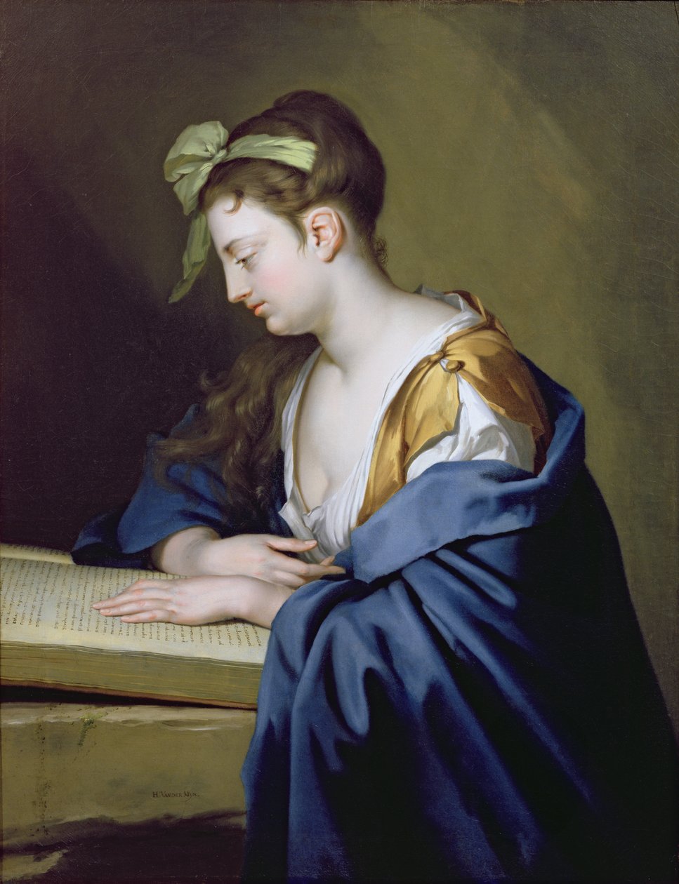 Signora che legge da Herman van der Mijn