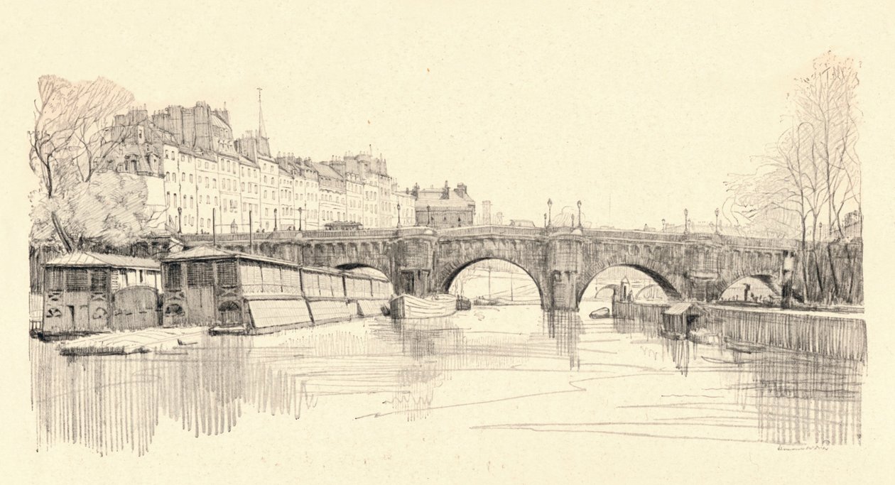 Il Pont Neuf visto dalle chiuse, 1915 da Herman Armour Webster