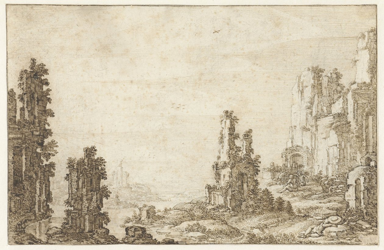 Paesaggio con rovine da Herman Breckerveld