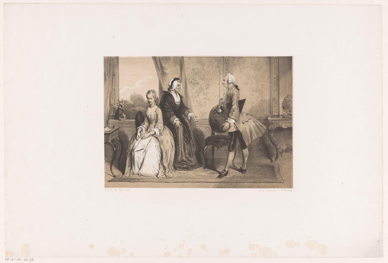 Tre figure in un interno del XVIII secolo da Herman Frederik Carel ten Kate