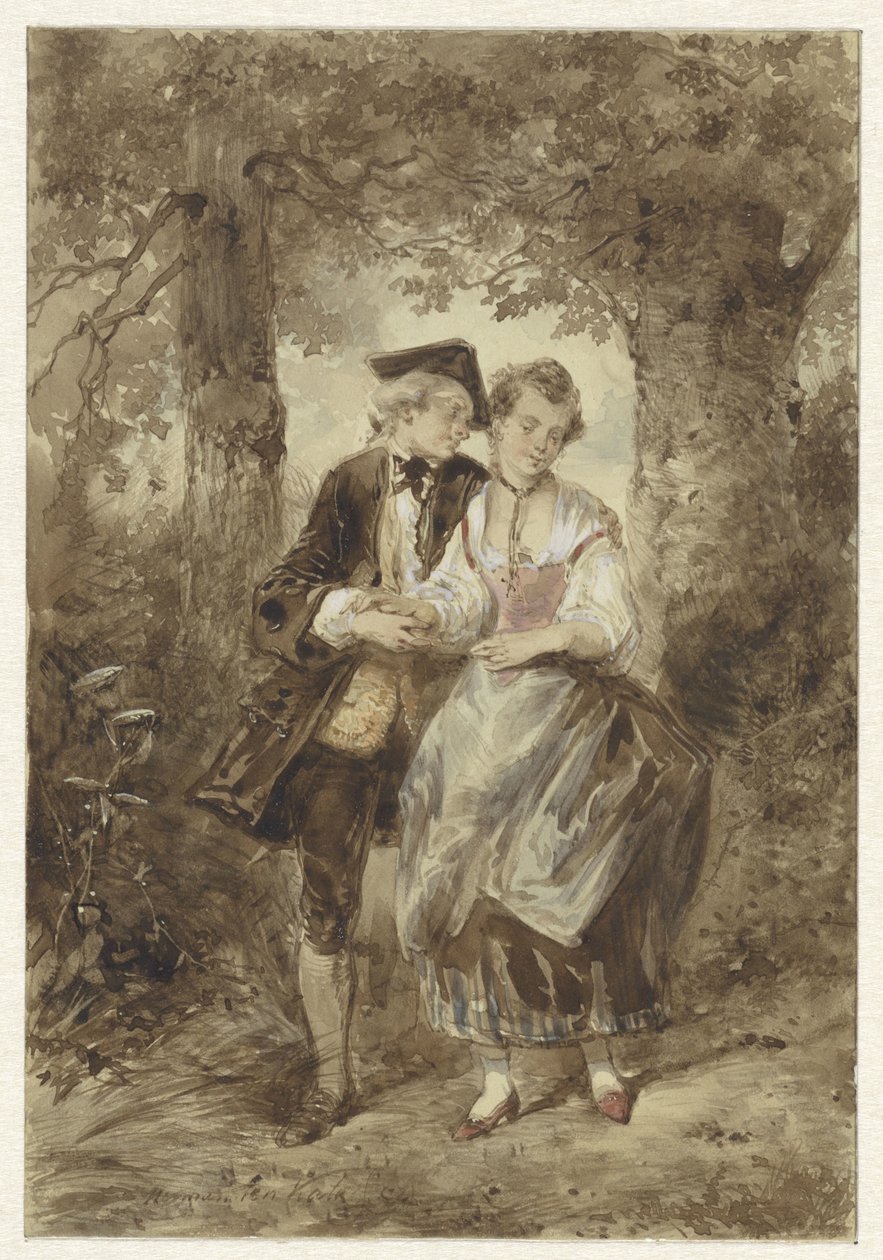 Coppia innamorata nel bosco da Herman Frederik Carel ten Kate