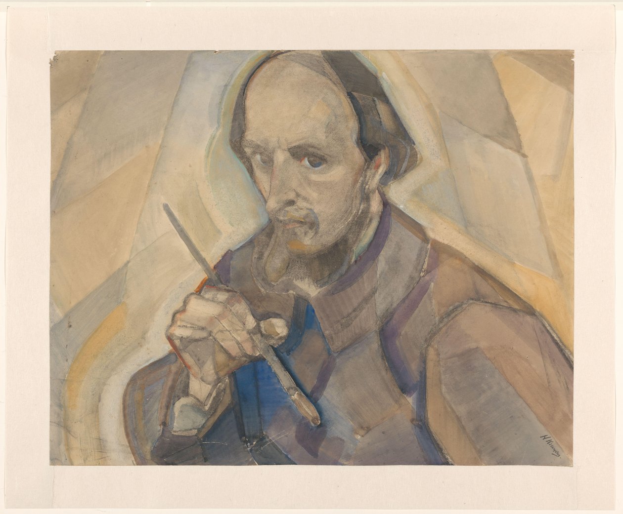 Autoritratto con pennello da Herman Kruyder (signed by artist)