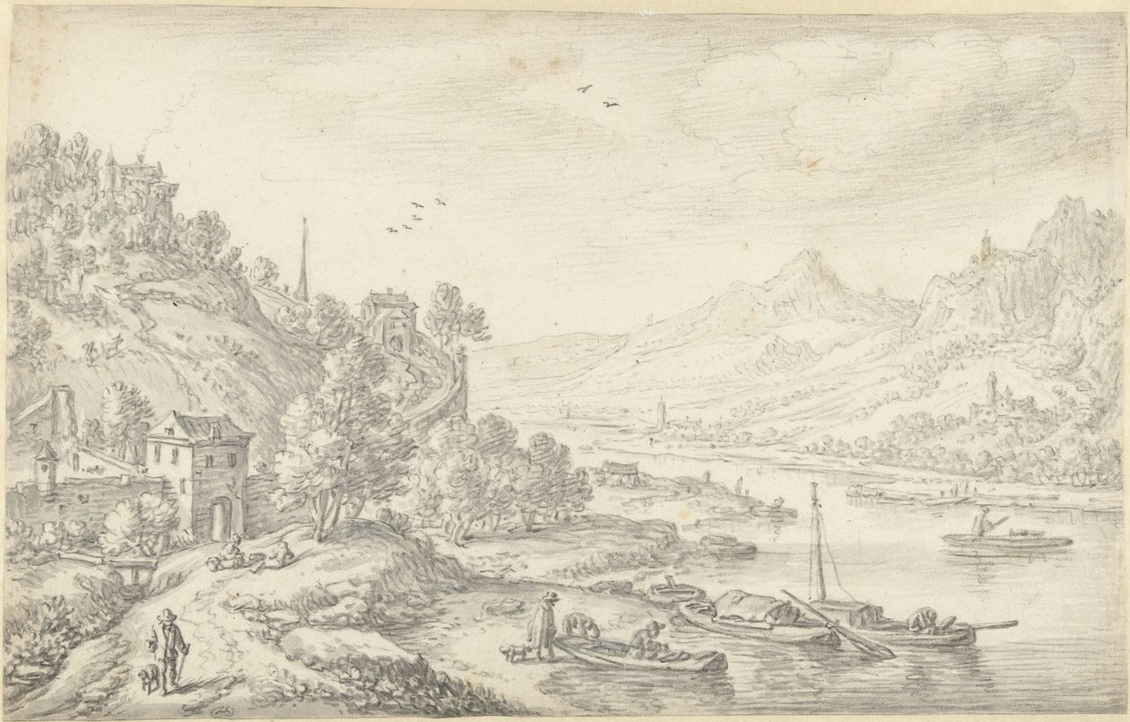 Veduta immaginaria del Reno da Herman Saftleven