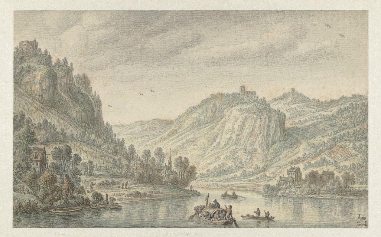 Reno presso Drachenfels da Herman Saftleven