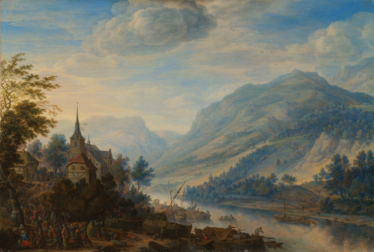 Veduta del Reno presso Reineck da Herman Saftleven