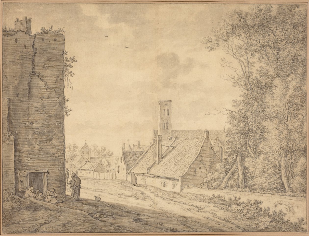 Paesaggio del villaggio da Herman Saftleven