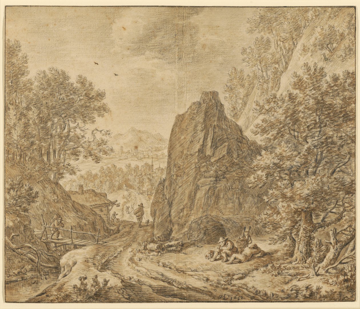 Paesaggio montano con figure da Herman Saftleven the Younger