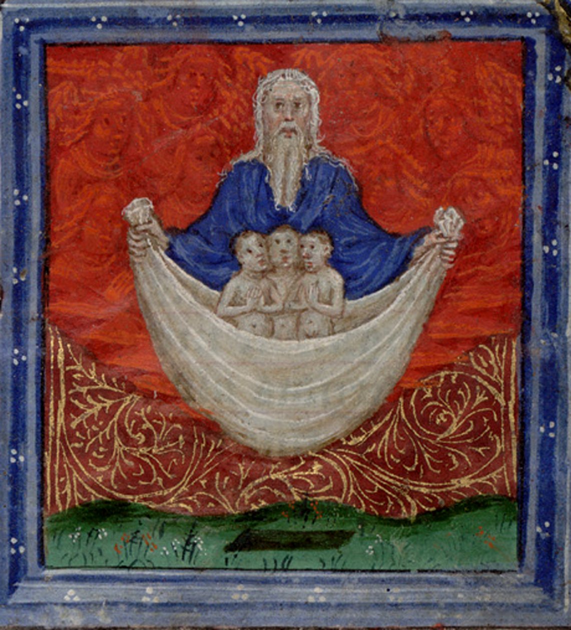 Dio Padre con tre anime, risuscitate dai morti Libro delle Ore, c.1410 da Herman Scheerre