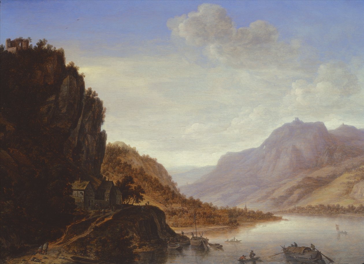 Paesaggio fluviale montuoso da Herman the Younger Saftleven