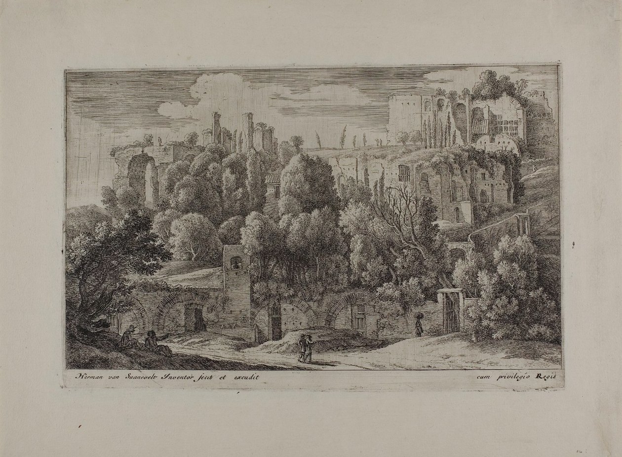Le antiche rovine di un anfiteatro da Herman van Swanevelt