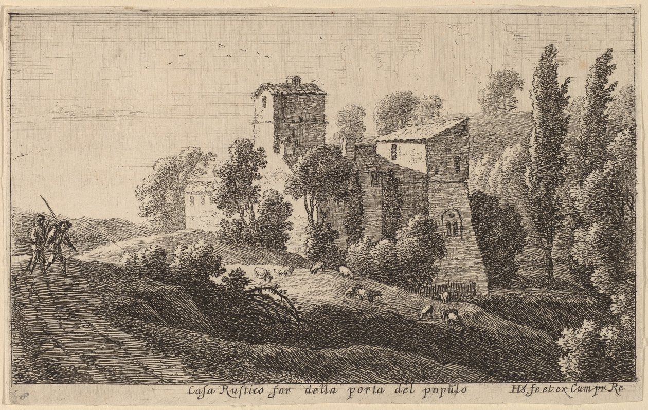 Fattoria oltre la Porta del Popolo da Herman van Swanevelt