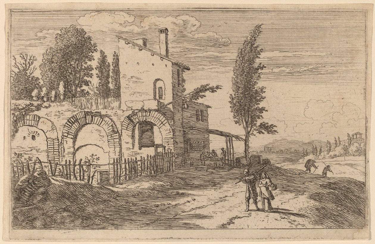 Locanda nelle rovine del Palazzo degli Imperatori da Herman van Swanevelt