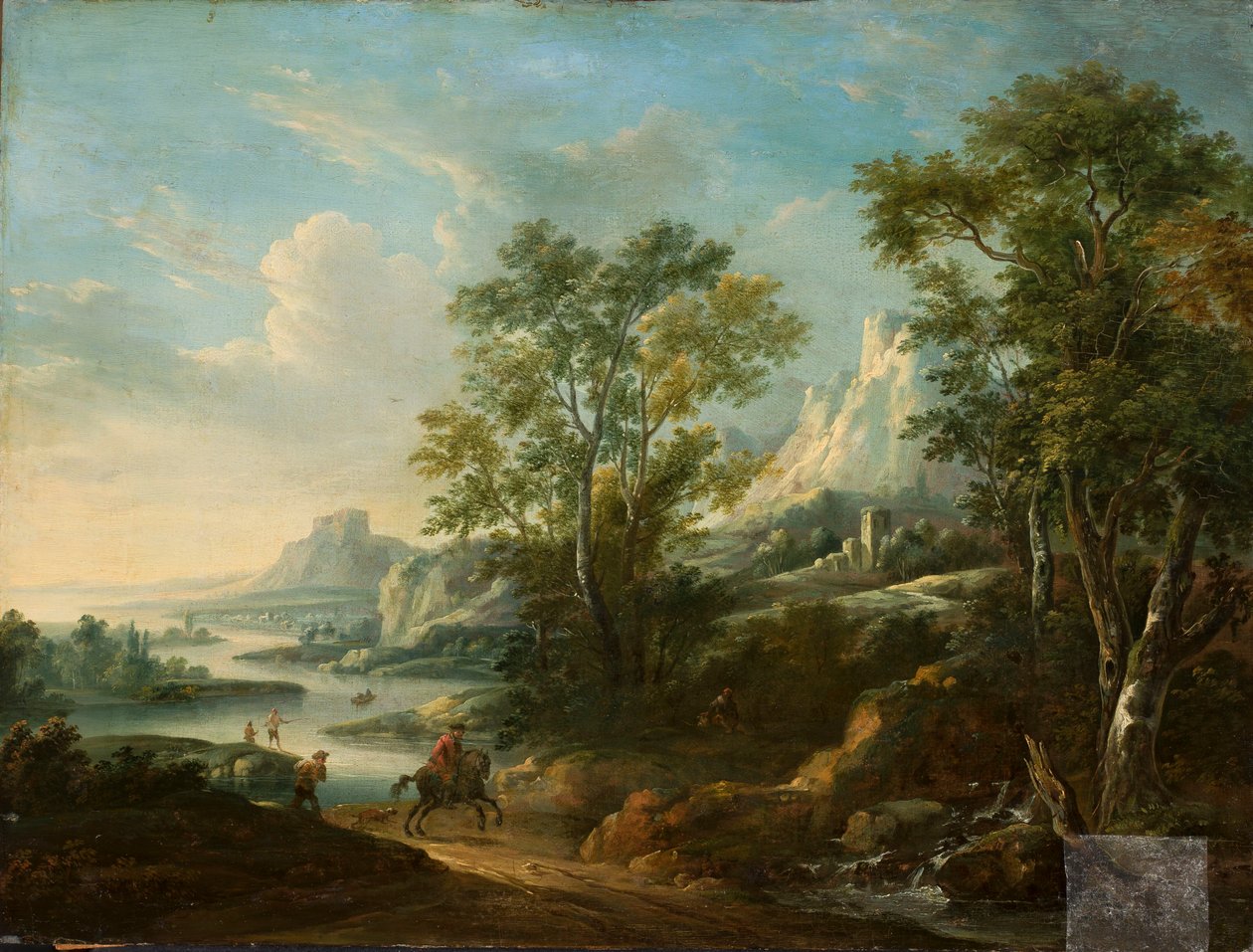 Paesaggio montano con fiume da Herman van Swanevelt