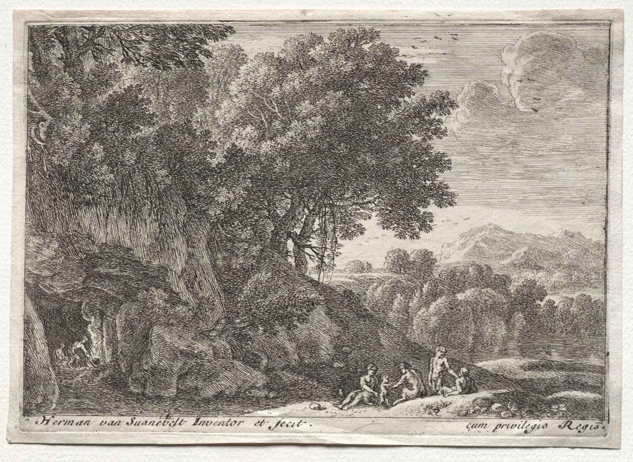 Paesaggio con satiri da Herman van Swanevelt