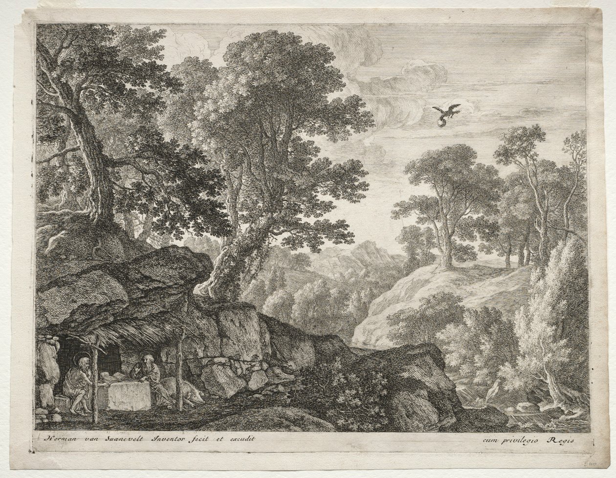 Paesaggio con i Santi Paolo e Antonio da Herman van Swanevelt