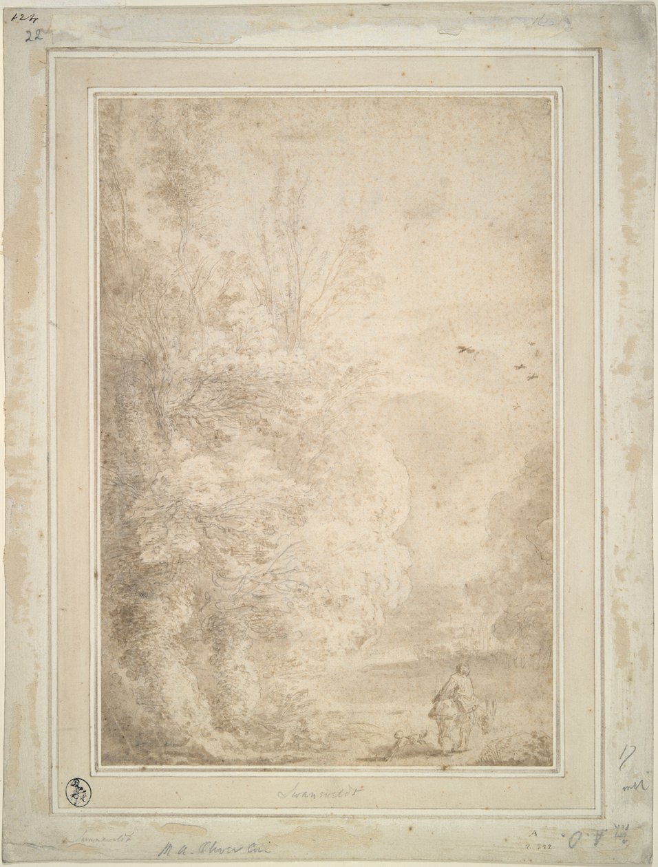 Paesaggio con viaggiatore su asino da Herman van Swanevelt