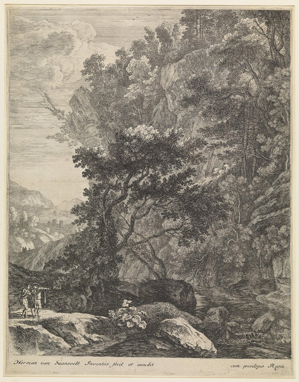 Paesaggio con ruscello montano da Herman van Swanevelt