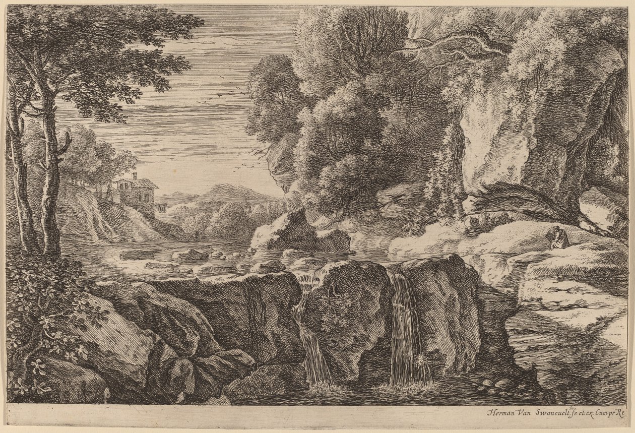 La piccola cascata da Herman van Swanevelt