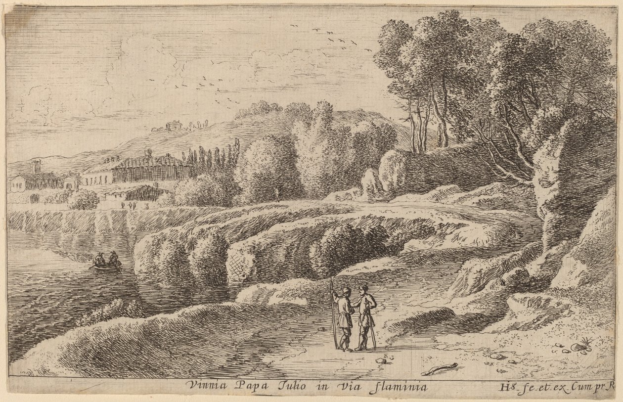 Vigneto di Papa Giulio sulla Via Flaminia da Herman van Swanevelt