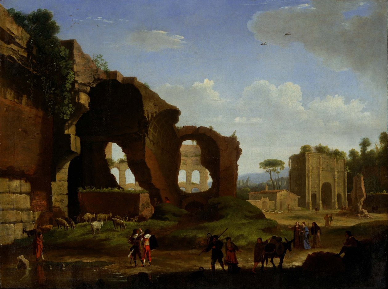 Veduta di Roma con Venere e il tempio romano e l