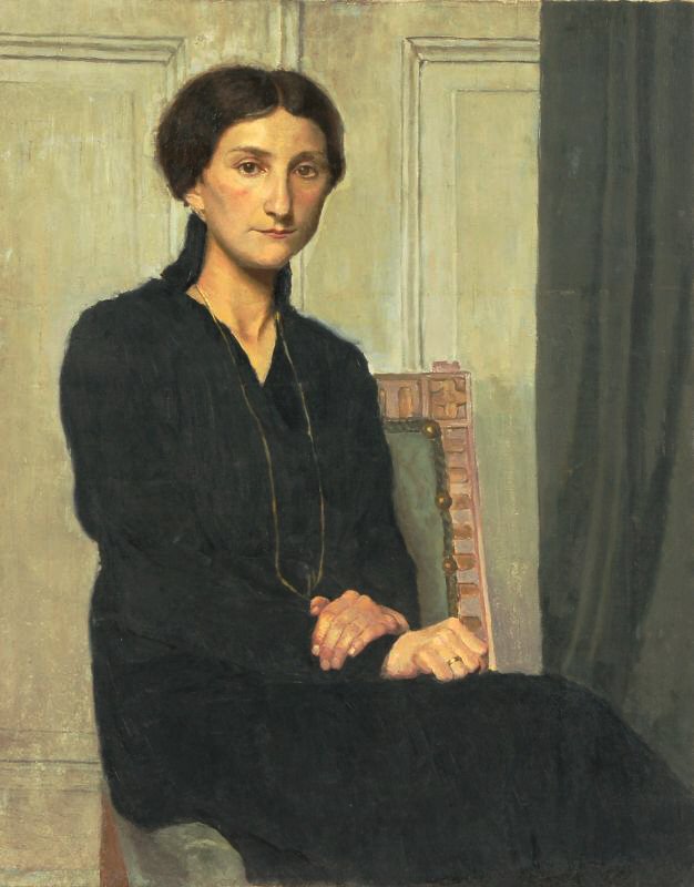 Giovane dama in abito nero da Hermann Lange