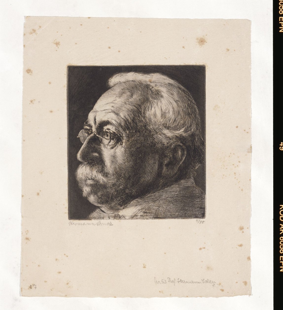 Ritratto di Hermann Cohen (1842-1918) da Hermann Struck