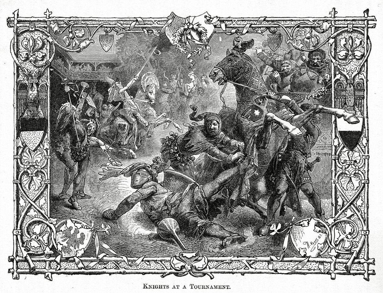 Cavalieri a un torneo, c.1882 da Hermann Vogel