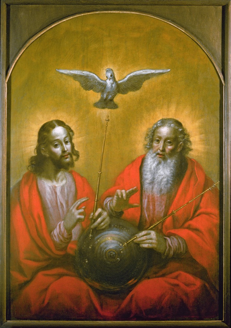 Lo Spirito Santo con un modello del mondo di Tolomeo, 1610 da Hermann Han